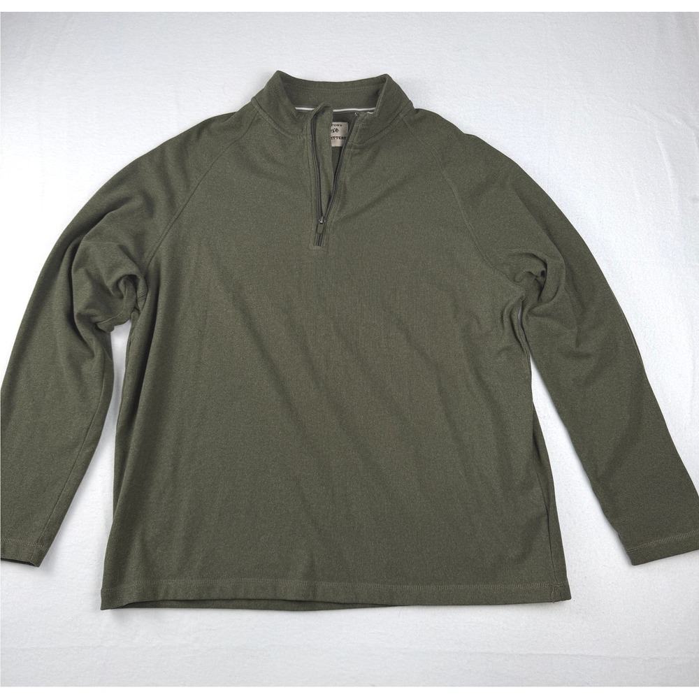 Victory Outfitters Mens XXL Olive Green Quarter Zip Pullover Ribbed Shirt Raglan